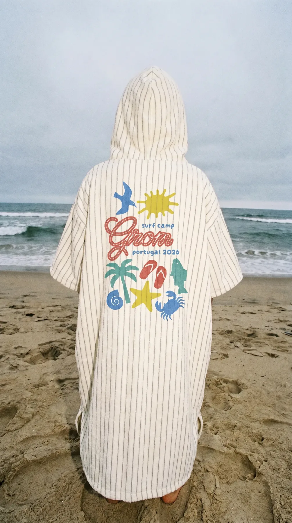 Grom branded surf poncho